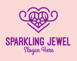 Purple Jewel Heart logo design