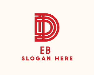 Oriental Hotel Letter D logo design