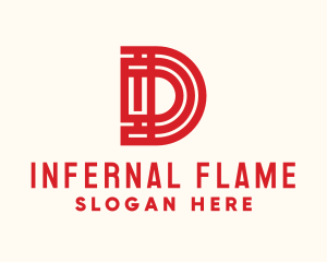 Oriental Hotel Letter D logo design