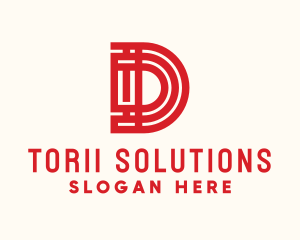 Oriental Hotel Letter D logo design