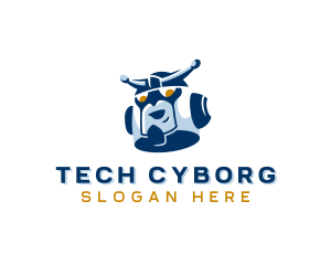 Cyborg - Cyborg Robot Head logo design