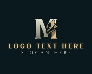 Aesthetician - Elegant Floral Letter M logo design