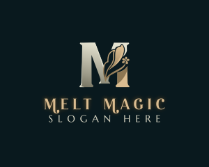 Elegant Floral Letter M logo design