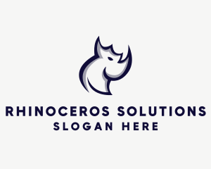 Rhinoceros - Wild Rhinoceros Safari logo design