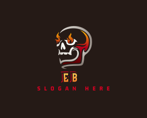 Skull Flame Evil Logo