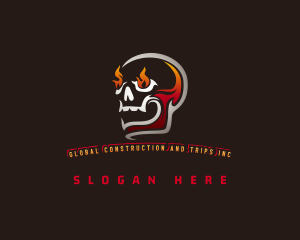 Halloween - Skull Flame Evil logo design