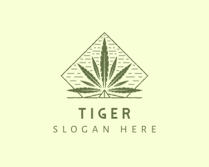 Hash - Organic Marijuana Leaf logo design