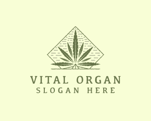 Organic Marijuana Leaf logo design