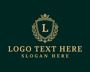 Luxury - Crown Wreath University Shield logo design