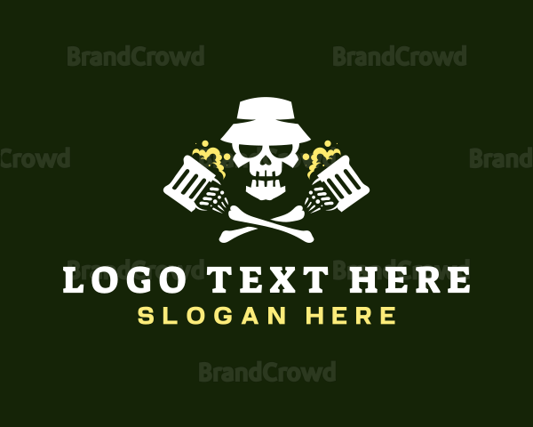 Beer Skull Skeleton Logo