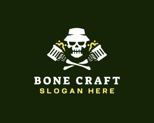 Skeleton - Beer Skull Skeleton logo design