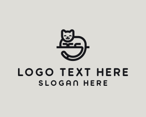 Tail - Cute Minimalist Cat logo design