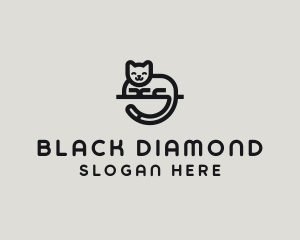 Cute Minimalist Cat logo design