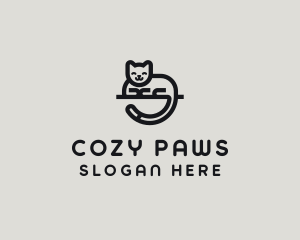 Furry - Cute Minimalist Cat logo design