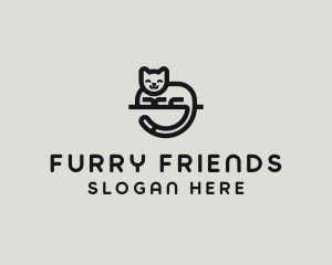 Furry - Cute Minimalist Cat logo design
