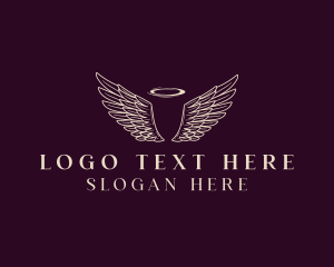 Saint - Angel Wings Halo logo design