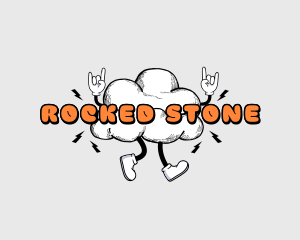 Rock Hand Cloud Mascot logo design