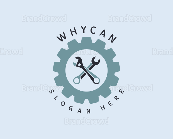 Mechanical Wrench Badge Logo