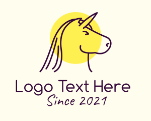 Equestrian - Minimalist Sunset Unicorn logo design