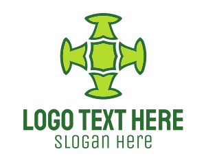 Green Cross - Green Abstract Cross logo design