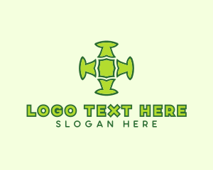 Eco Friendly - Eco Cross Lawn logo design