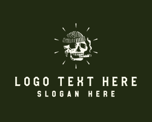 Skull Cigarette Smoking Logo