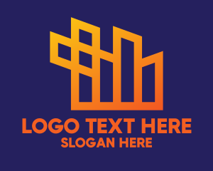 Line - Modern Condo Complex logo design