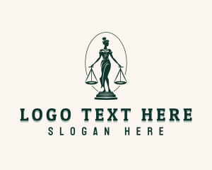 Statue - Lady Justice Scale logo design