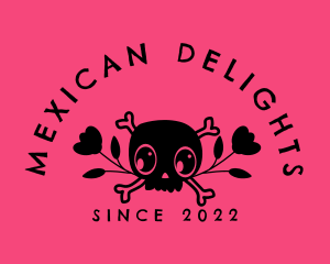 Mexico - Cute Flower Skull logo design