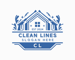 Pressure Washer Cleaning logo design