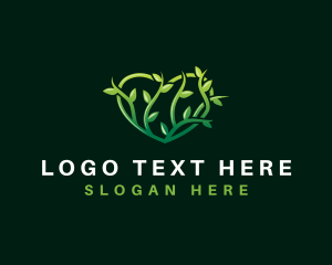 Leaf - Natural Heart Plant logo design