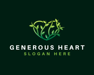 Natural Heart Plant logo design