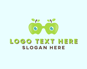 Green - Apple Fruit Eyeglasses logo design