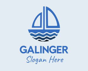 Blue Sea Sailboat Logo