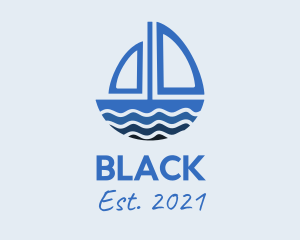 Maritime - Blue Sea Sailboat logo design