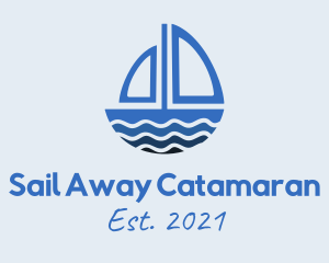 Blue Sea Sailboat logo design