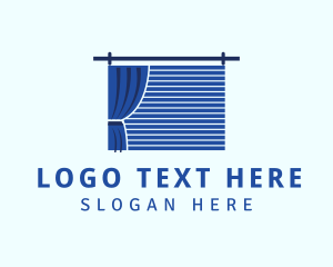 Blue - Home Decor Curtain Blinds logo design