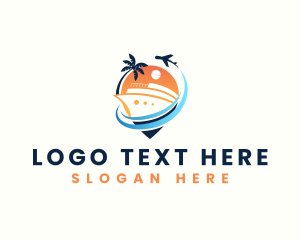 Palm Tree - Plane Cruise Travel logo design