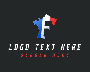 Country - France Map Letter F logo design