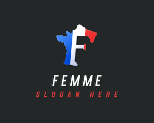 France Map Letter F logo design