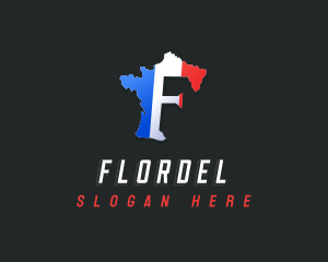 France Map Letter F logo design