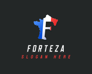 France Map Letter F logo design