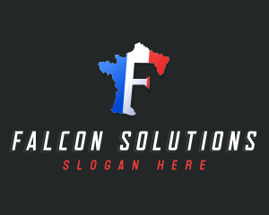 France Map Letter F logo design