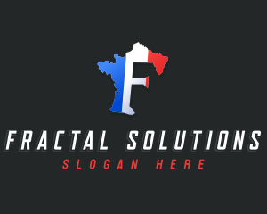 France Map Letter F logo design