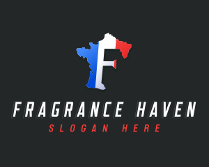 France Map Letter F logo design