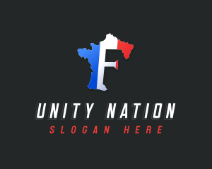 Nation - France Map Letter F logo design