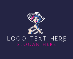 Pop Art Fashion Woman logo design