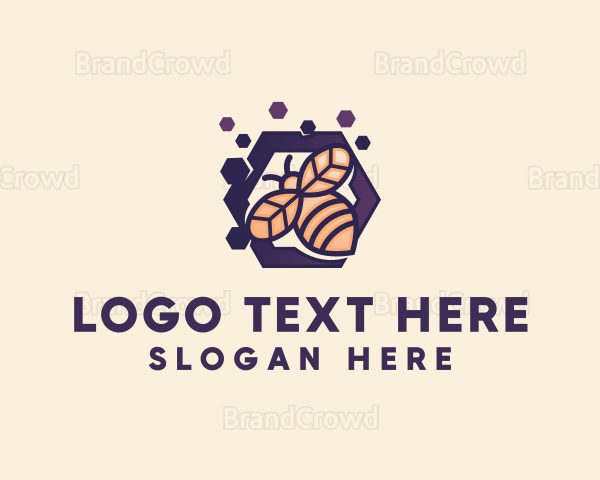 Honeybee Hexagon Hive Logo