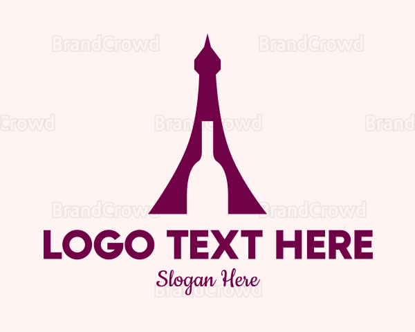 Paris Wine Bottle Logo