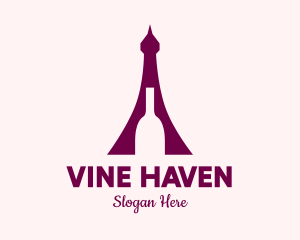 Paris Wine Bottle  logo design